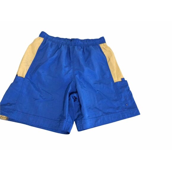 Swim Trunks Mens M Swimsuit Board Shorts Blue Elastic Waist Pockets - Picture 1 of 6